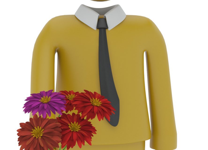 Unternehmer mit Blumen