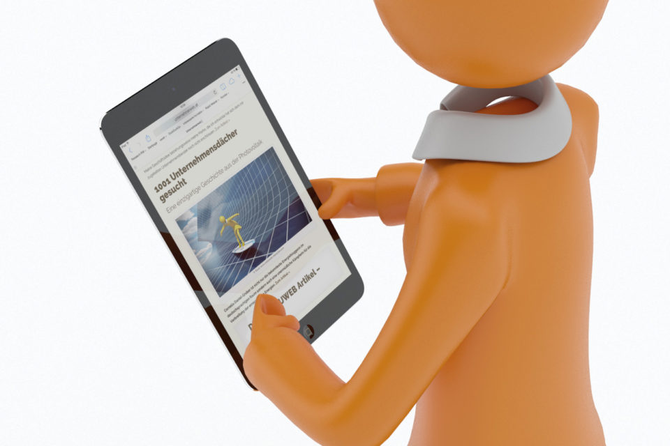 Unternehmerin mit Ipad Ausschnitt