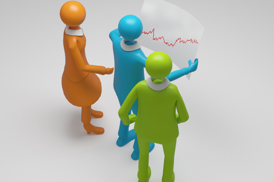 Unternehmer mit Chart