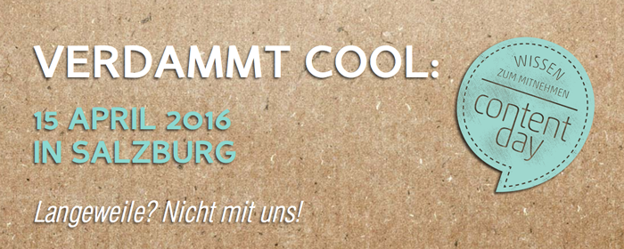 ContentDay am 15. April 2016 in Salzburg