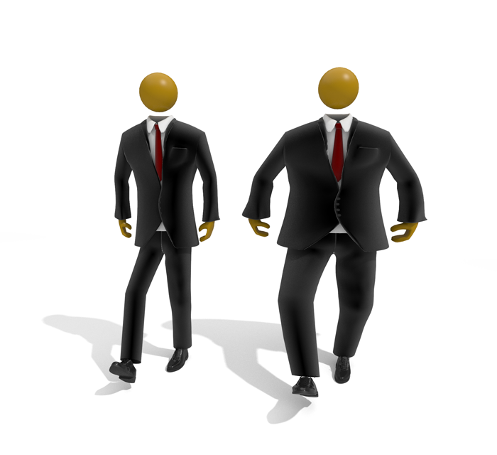 Unternehmer dick duenn