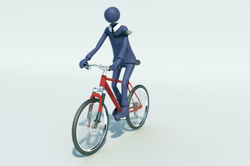 unternehmer am fahrrad